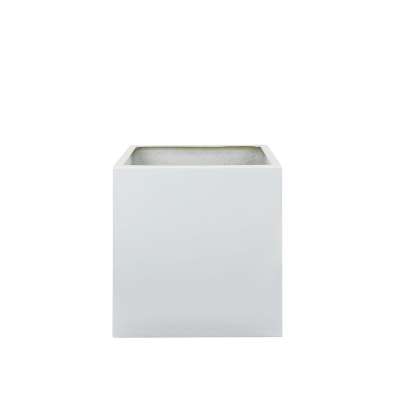Cube Fibre Glass Planter 50cm Artificial Elegance