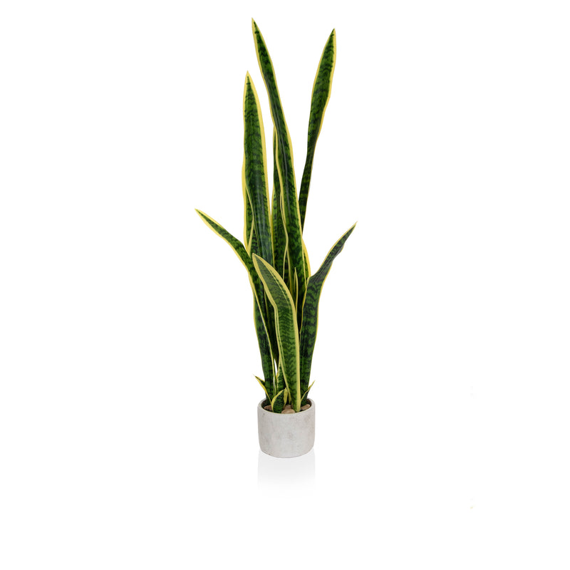 Artificial Sansevieria in Grey Pot Artificial Elegance
