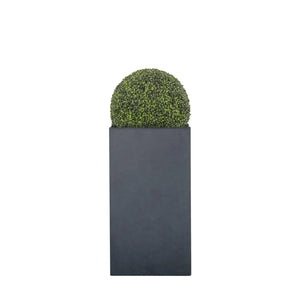 Tall Square Planter 80cm fitted with artificial Boxwood Ball Artificial Elegance
