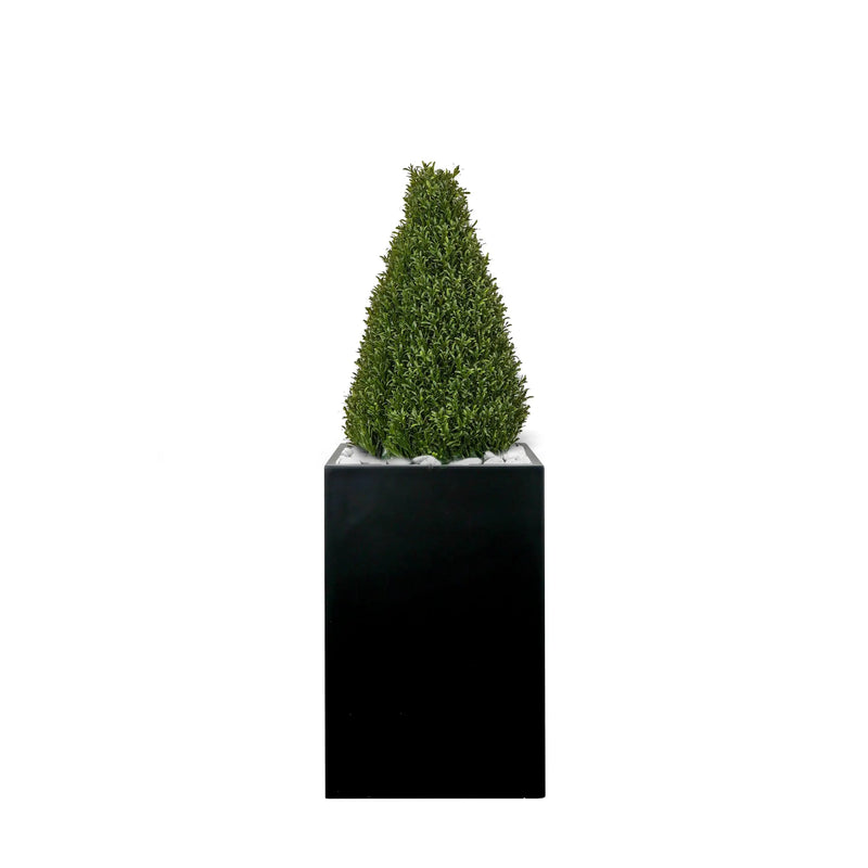 Tall Square Planter fitted with artificial Rosemary Tower Tree Artificial Elegance