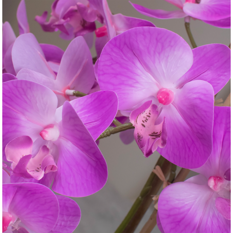 Artificial Phalaenopsis Orchid in Pink, in Pre-potted bowl Artificial Elegance