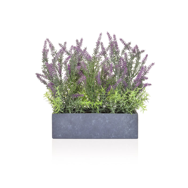 Artificial Lavender in Slate Trough 60cm Artificial Elegance