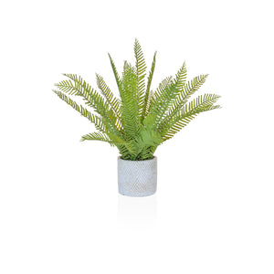 Artificial Fern in Grey Pot 46cm Artificial Elegance