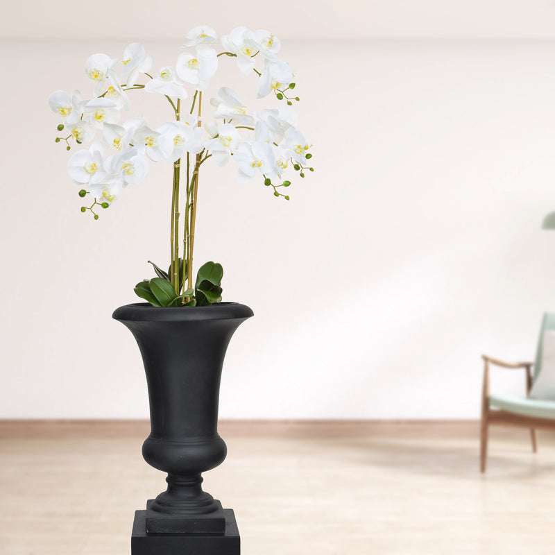 Artificial Phalaenopsis Moth Orchid in White Artificial Elegance