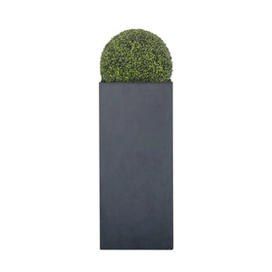Tall Square Planter 100cm fitted with artificial Boxwood Ball Artificial Elegance
