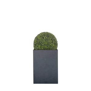 Tall Square Planter 60cm fitted with artificial Boxwood Ball 50cm Artificial Elegance