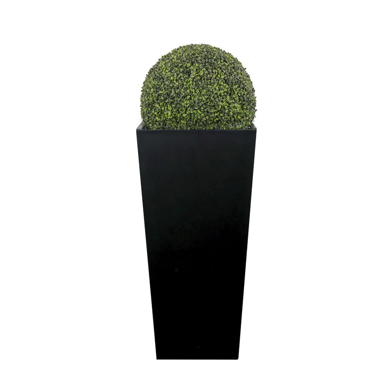 Tapered 100cm planter with artificial Boxwood Ball Artificial Elegance