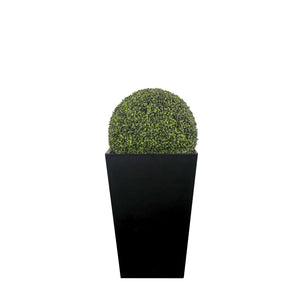 Tapered 60cm Planter fitted with artificial Boxwood Ball 50cm Artificial Elegance