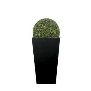 Tapered 80cm Planter fitted with artificial Boxwood Ball Artificial Elegance