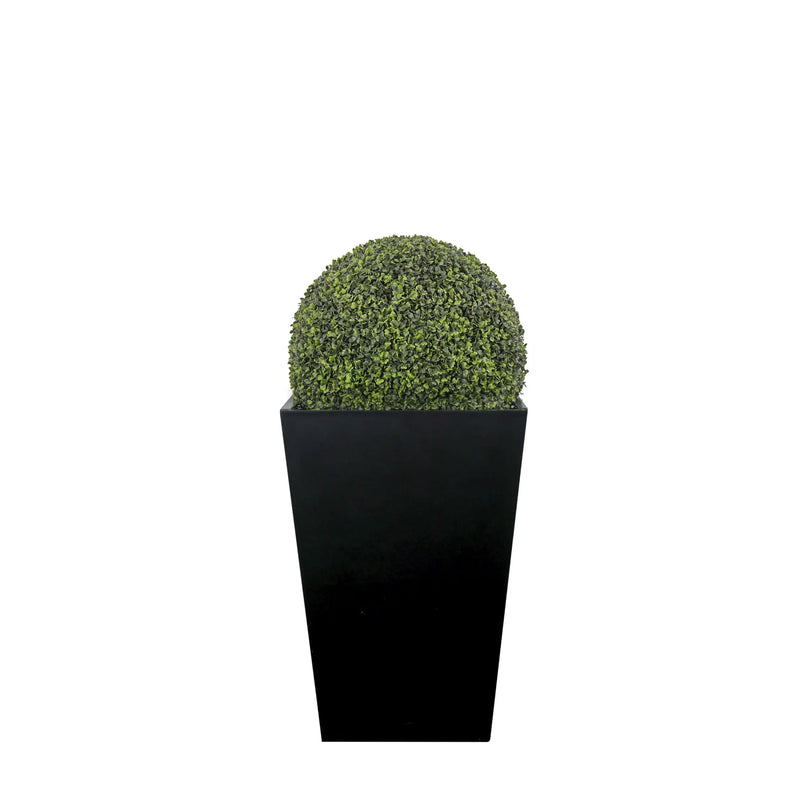 Tapered Planter 60cm fitted with artificial Boxwood Ball Artificial Elegance