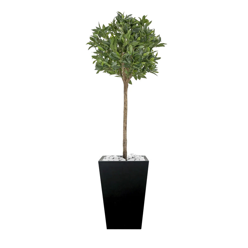 Tapered Planter 60cm fitted with artificial Laurel Bay Tree Artificial Elegance