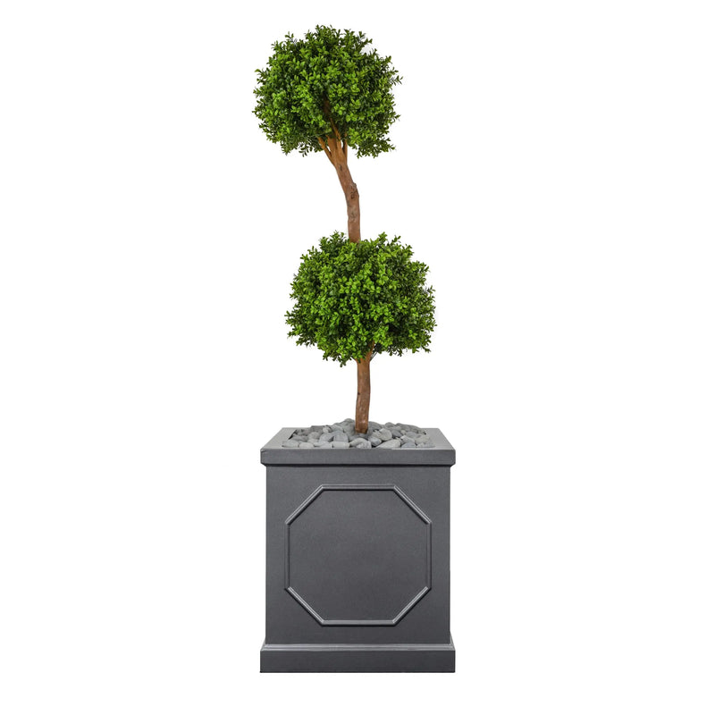 The Chelsea Planter with artificial Double Buxus Tree Artificial Elegance
